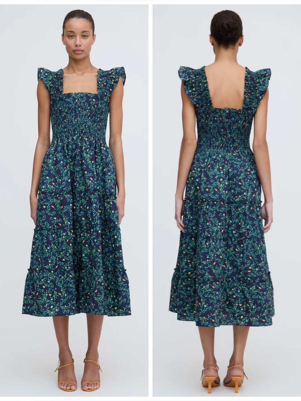 Hill House The Ellie Nap Dress in Italy Inspired Midnight Garden Poplin